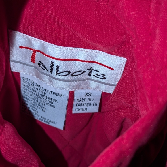 💥 Vtg.Talbots Women's Red Quilted Reversible Jacket - Picture 6 of 7